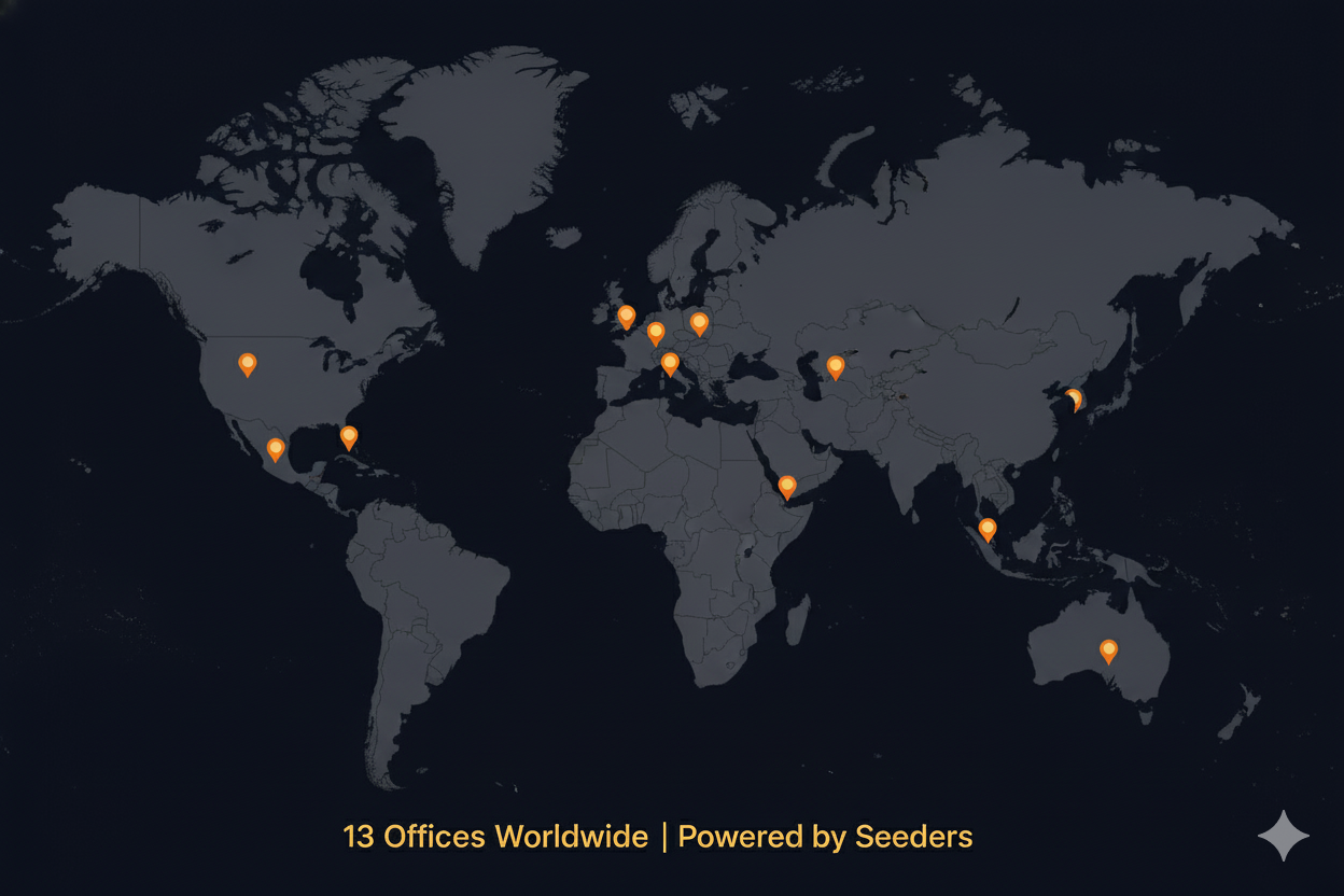 13 Offices Worldwide | Powered by Seeders